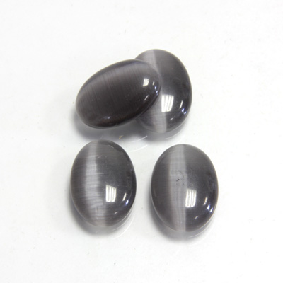 Fiber-Optic Cabochon - Oval 14x10MM CAT'S EYE GREY