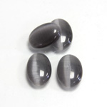 Fiber-Optic Cabochon - Oval 14x10MM CAT'S EYE GREY