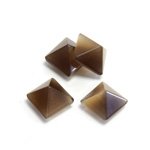 Fiber-Optic Cabochon - Pyramid Top 10x10MM CAT'S EYE BROWN