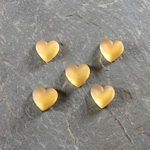 Glass Cabochon - Heart 08MM MATTE TOPAZ Foiled