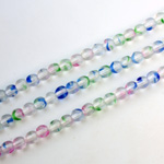 Czech Pressed Glass Bead - Smooth Round 04MM STRIPED CRYSTAL