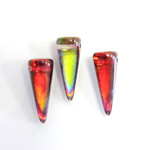 Czech Pressed Glass Bead - Smooth Spike 07x17MM CRYSTAL RED