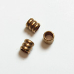 Brass Machine Made Bead - Fancy Tube 04MM RAW BRASS