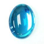 Plastic Flat Back Foiled Cabochon - Oval 40x30MM AQUA