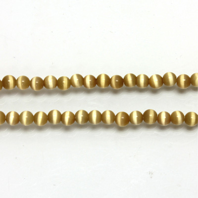Fiber-Optic Synthetic Bead - Cat's Eye Smooth Round 03MM CAT'S EYE LT BROWN