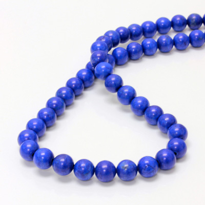 Gemstone Bead - Smooth Round 08MM HOWLITE DYED LAPIS