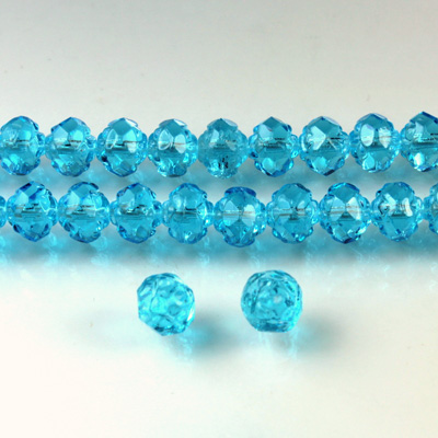 Czech Glass Fire Polished Bead - Fancy Cut Flower 06MM AQUA