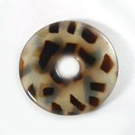 Plastic  Bead - Mixed Color Smooth Round Donut 40MM WHITE TORTOISE