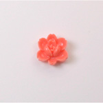 Plastic Carved No-Hole Flower - Rose 14MM CORAL