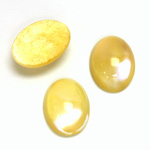 Glass Medium Dome Lampwork Cabochon - Oval 18x13MM MOONSHINE YELLOW (1659)