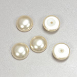 Glass Medium Dome Pearl Dipped Cabochon - Round 12MM CREME