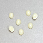 Plastic Flat Back Opaque Cabochon - Oval 08x6MM IVORY