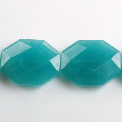 Gemstone Bead - Faceted Octagon 25x20MM Dyed QUARTZ Col. 21 TEAL