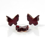 Glass Flat Back Foiled Mirror - Butterfly 9MM GARNET