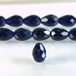 Czech Glass Fire Polish Bead - Pear 13x10MM COBALT