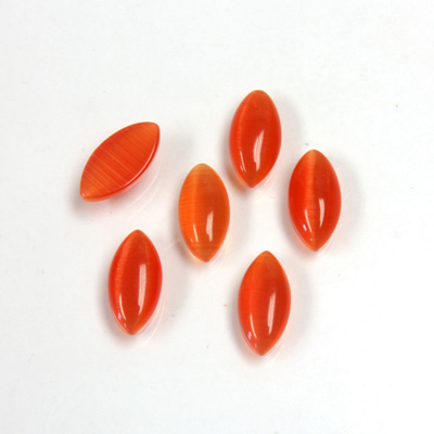 Fiber-Optic Cabochon - Navette 10x5MM CAT'S EYE ORANGE