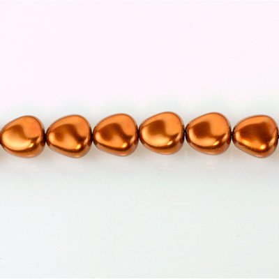 Czech Glass Pearl Bead - Potato 11x9.5MM PUMPKIN 14321