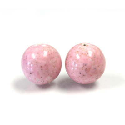 Czech Glass Lampwork Bead - Round 14MM ROSE MATRIX