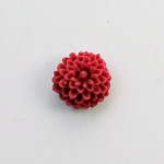 Plastic Carved No-Hole Flower - Dahlia 10MM MATTE MAROON