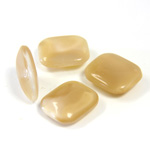 Glass Point Back Buff Top Stone Opaque Doublet - Cushion Octagon 12x10MM BEIGE MOONSTONE