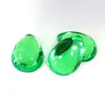 Plastic Flat Back Foiled Cabochon - Pear 18x13MM PERIDOT