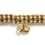 Czech Rhinestone Rondelle - Round Wavy 05MM LT COLORADO-GOLD