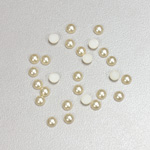 Plastic Medium Dome Pearl Cabochon - Round 04MM CREME