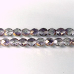 Czech Glass Fire Polish Bead - Round 06MM 1/2 Coated CRYSTAL/PURPLE