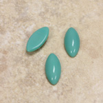 Glass Medium Dome Cabochon - Navette 15x7MM TURQUOISE