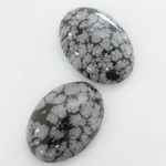 Gemstone Cabochon - Oval 25x18MM SNOWFLAKE OBSIDIAN