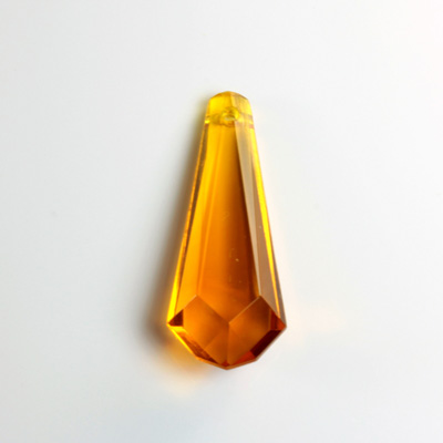 Plastic Pendant -Transparent Faceted Fancy 33x12MM TOPAZ