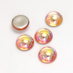 Glass Medium Dome Foiled Cabochon - Round 11MM ROSALINE AB