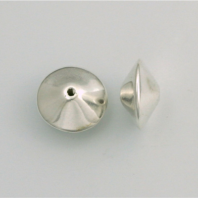Metalized Plastic Smooth Bead - Saucer 15MM SILVER