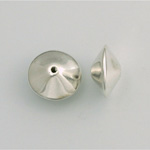 Metalized Plastic Smooth Bead - Saucer 15MM SILVER