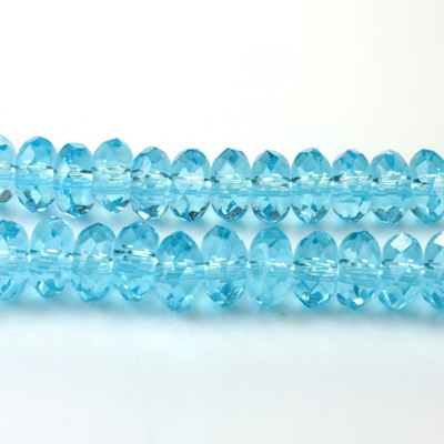 Chinese Cut Crystal Bead - Rondelle 04x6MM AQUA