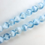 Czech Pressed Glass Bead - Smooth Round 08MM PORPHYR AQUA