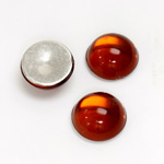 Plastic Flat Back Foiled Cabochon - Round 14MM SMOKE TOPAZ