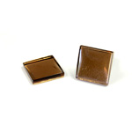 Glass Cabochon Buff Top  Foiled Square 12x12MM SMOKE TOPAZ