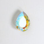 Glass Point Back Foiled Tin Table Cut (TTC) Stone - Pear 15x11MM CRYSTAL AB