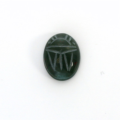 Gemstone Flat Back Carved Scarab 16x12MM BLOODSTONE