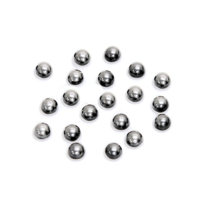Glass Medium Dome Cabochon - Round 04MM Metallic Coated SILVER