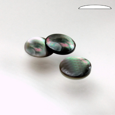 Shell Flat Back Cabochon - Round 11MM BLACK TAHITI PEARL