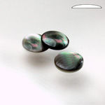 Shell Flat Back Cabochon - Round 11MM BLACK TAHITI PEARL