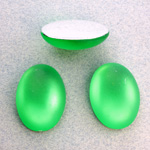 Plastic Flat Back Foiled Cabochon - Oval 25x18MM MATTE PERIDOT