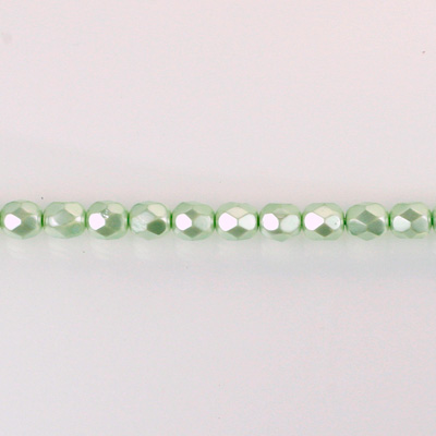 Czech Glass Pearl Faceted Fire Polish Bead - Round 03MM MINT 70432