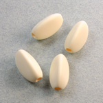 Plastic Bead - Opaque Color Smooth Beggar 17x9MM MATTE IVORY