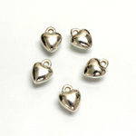 Metalized Plastic Pendant- Smooth Heart 08MM SILVER