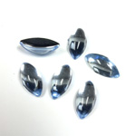 Plastic Flat Back Foiled Cabochon - Navette 15x7MM LT SAPPHIRE