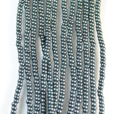 Preciosa Czech Glass Seed Bead - Round 11/0 TERRA COATED JET PEARL 28958