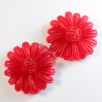 Plastic No-Hole Flower - Daisy 26MM MATTE RUBY